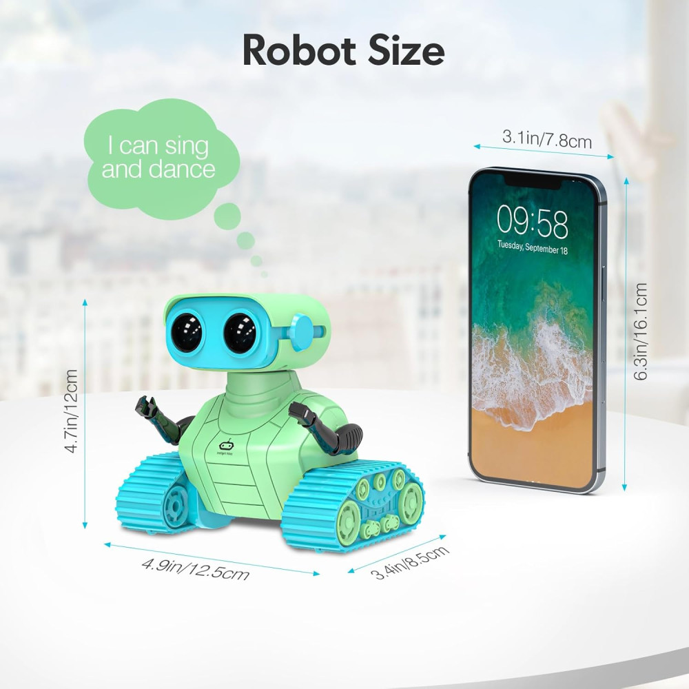 ALLCELE Rechargeable RC Robot Toys for Kids with Music & LED Eyes