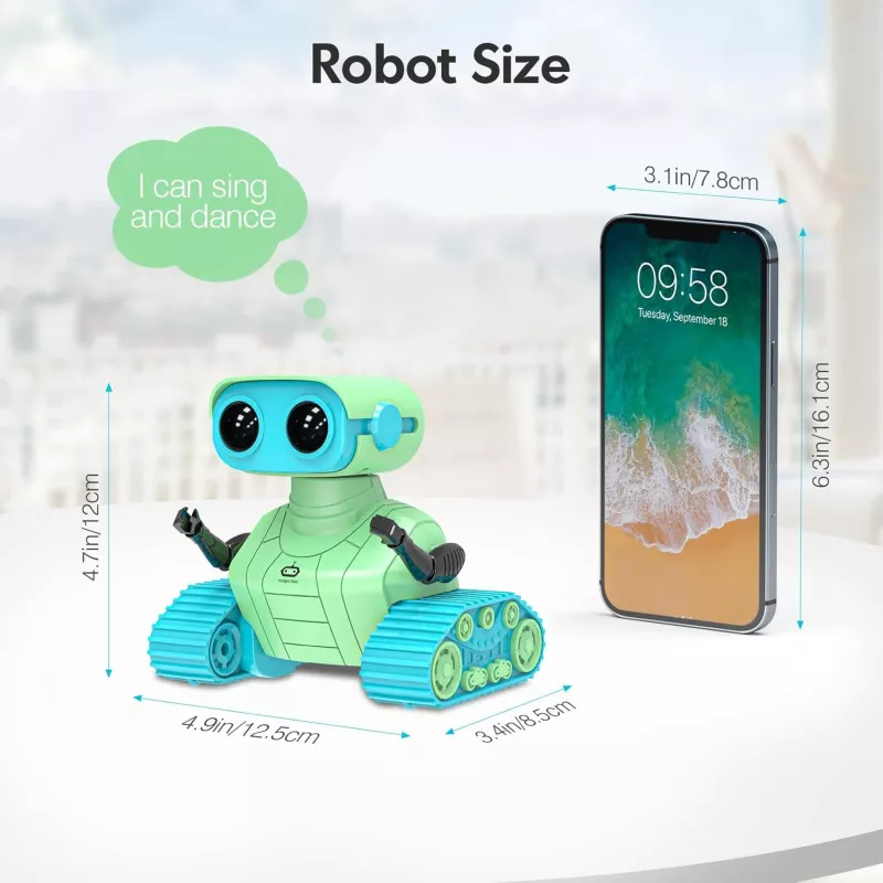 Robot Jouet Rechargeable ALLCELE RC avec Musique & LED