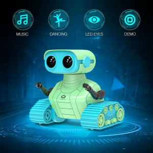 ALLCELE Rechargeable RC Robot Toys for Kids with Music & LED Eyes