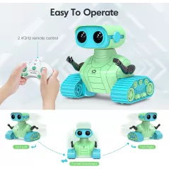 Robot Jouet Rechargeable ALLCELE RC avec Musique & LED