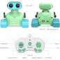 Rechargeable RC Robot Toy for Kids - Dancing, Music, & LED Eyes! Fun Remote Control Robot (Green & Blue)