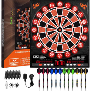 Professional Electronic Dartboard with LED Scoreboard & 12 Soft Tip Darts