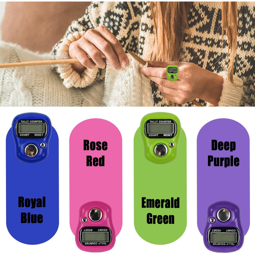 4 PCS Electronic Finger Counter with 5-Digit LCD Display & Resettable