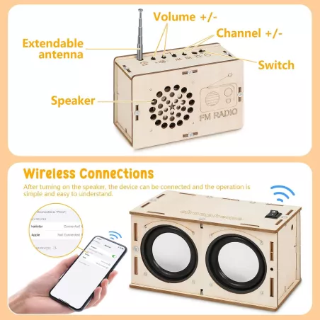 Kit STEM DIY Électronique Enfants 8-14 ans - Cadeau Science