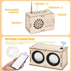 DIY STEM Electronics Kit for Boys & Girls Ages 8-14 – Bluetooth Speaker & FM Radio