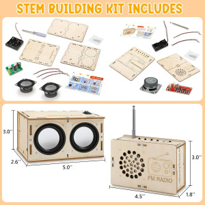 DIY STEM Electronics Kit for Boys & Girls Ages 8-14 – Bluetooth Speaker & FM Radio