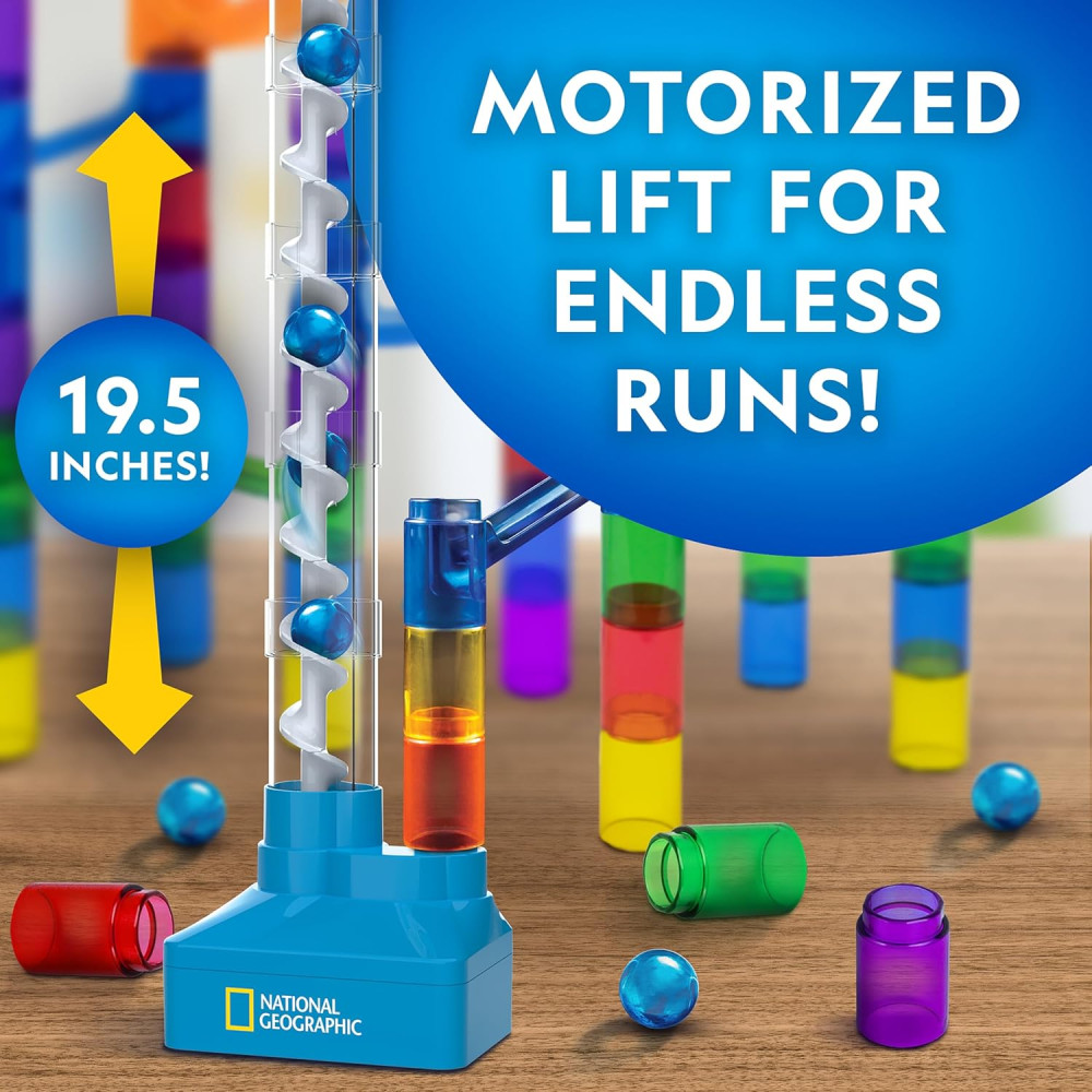 National Geographic 150-Piece Motorized Marble Run Kit with Elevator & Marbles
