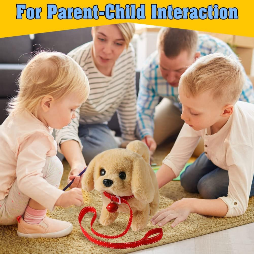 Peluches Golden Retriever interactif : marche, aboie, remue-tail