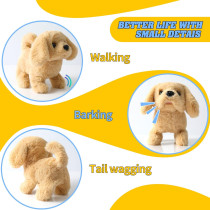 Peluches Golden Retriever interactif : marche, aboie, remue-tail