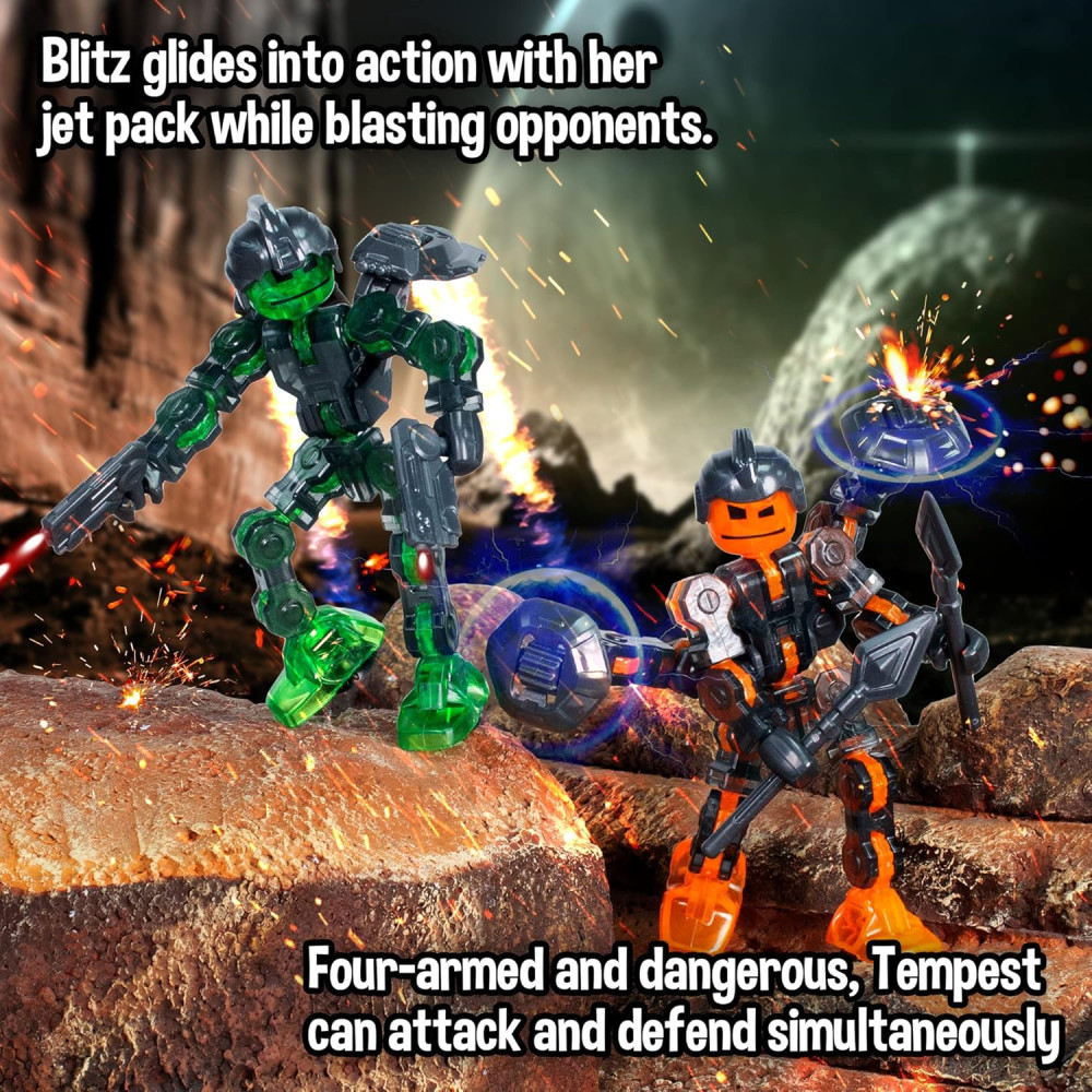 Zing Klikbot Série 3 : 4 Figurines Articulées avec Armes