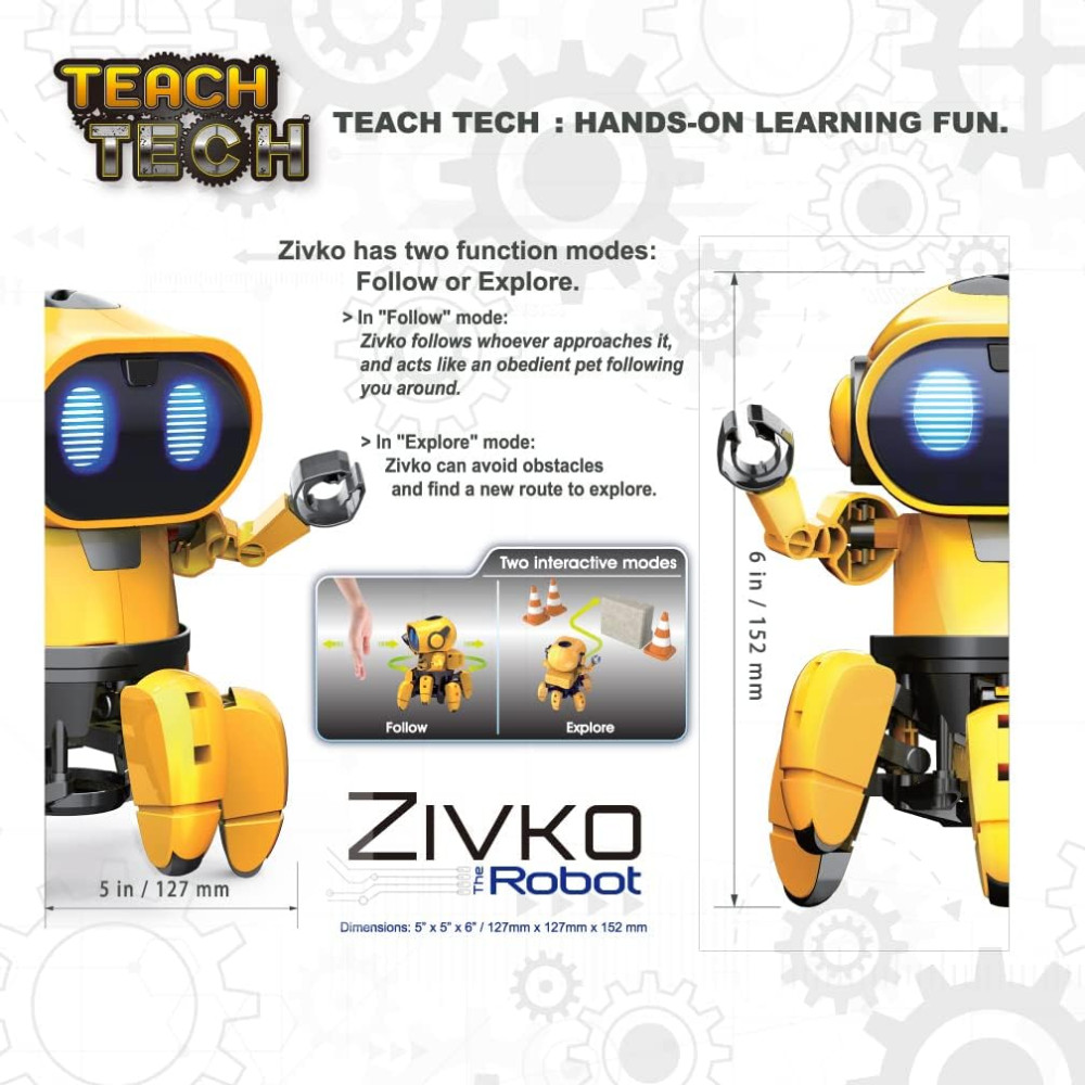 Zivko The Robot: Interactive AI STEM Toy for Kids 10+ with Infrared Sensor