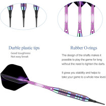 Colorful Soft Tip Darts Set - 18g & 21g with Flights & O-Rings