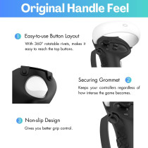 AMZDM Oculus Quest 2 Controller Grips – Non-Slip Covers, 1 Pair Black