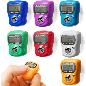 7-Pack Electronic Finger Tally Counter with LCD - Mini Handheld Clicker