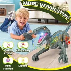 Dinosaure Télécommandé Réaliste Enfants 3-5 Ans, Rechargeable