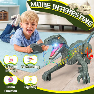 Remote Control Dinosaur Toy for Kids 3-5 – Realistic, Rechargeable, 3D Eyes