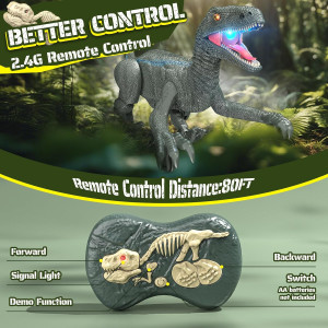 Remote Control Dinosaur Toy for Kids 3-5 – Realistic, Rechargeable, 3D Eyes