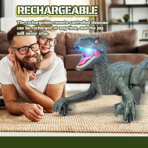 Remote Control Dinosaur Toy for Kids 3-5 – Realistic, Rechargeable, 3D Eyes