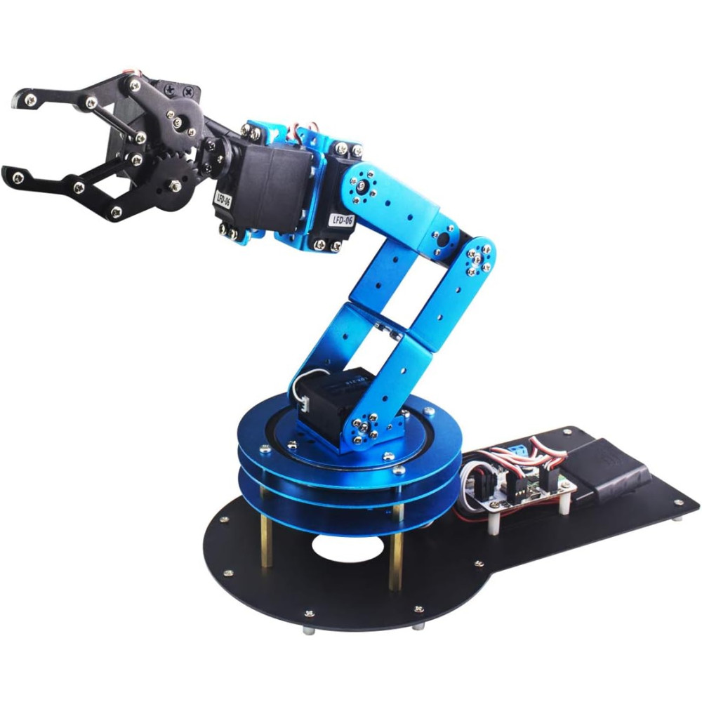 6DOF Robotic Arm Kit with 5 Servos, Claw & PC APP Control Tutorial