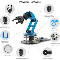 6DOF Robotic Arm Kit with 5 Servos, Claw & PC APP Control Tutorial