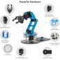 6-DOF Robot Arm Kit: PC & App Control, 5 Servos, Claw - Learn Robotics!