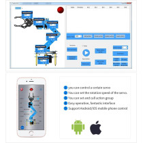 6DOF Robotic Arm Kit with 5 Servos, Claw & PC APP Control Tutorial