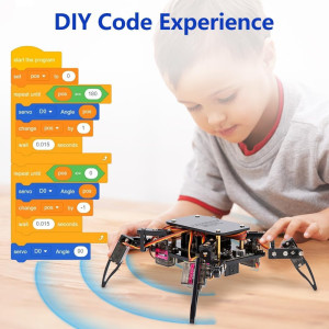 STEM Robotics Kit for Adults & Teens – ESP8266 Spider Robot Toy Gift