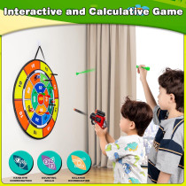 29 Double Sided Dart Board for Kids with Toy Guns, Balls & Darts