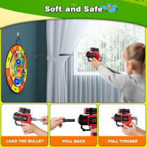 29 Double Sided Dart Board for Kids with Toy Guns, Balls & Darts