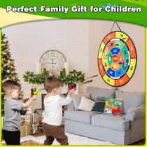 29 Double Sided Dart Board for Kids with Toy Guns, Balls & Darts