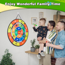 29 Double Sided Dart Board for Kids with Toy Guns, Balls & Darts