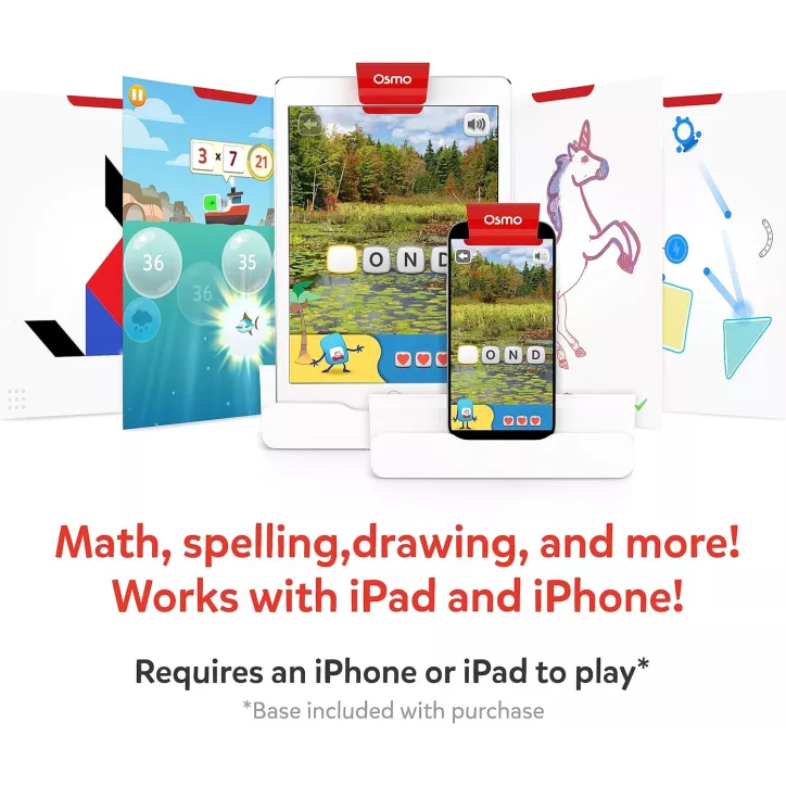Osmo Genius Starter Kit: 5 Jeux STEM Éducatifs pour iPad & iPhone (6-10 ans) - Base Incluse !