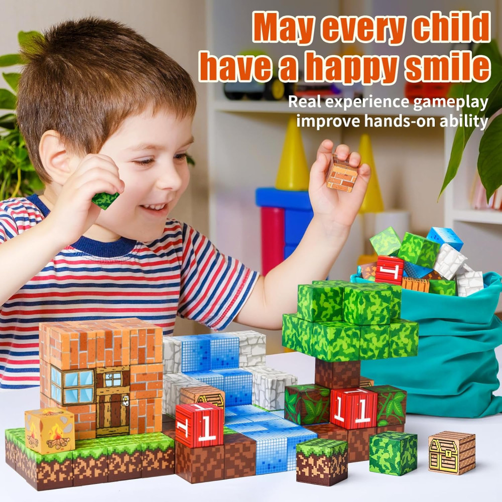 100PCS Magnetic Building Blocks Toy - STEM Sensory Game for Kids 3+