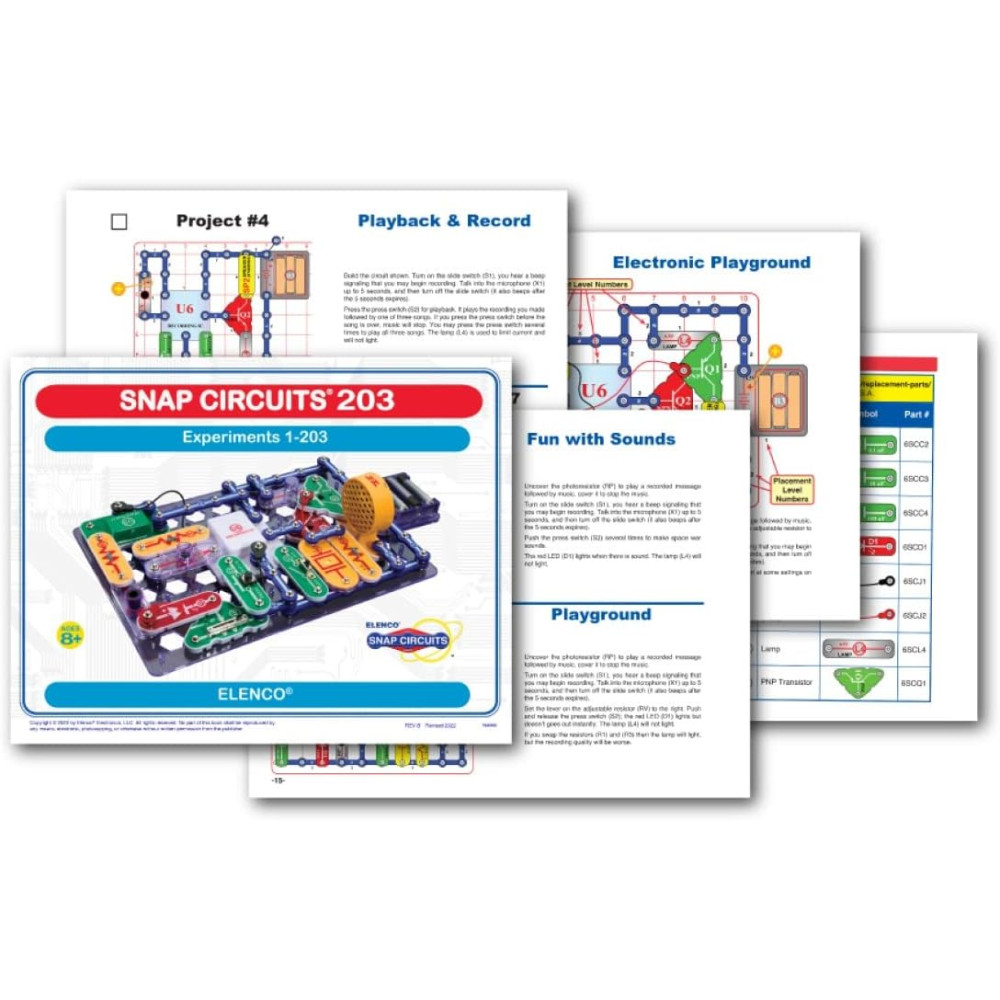 Snap Circuits 203 Kit | 200+ STEM Projects | 42 Modules & Color Manual