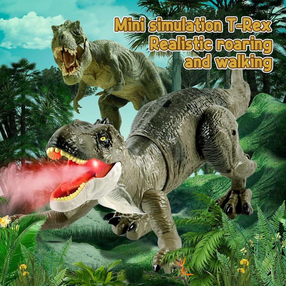 Remote Control T-Rex Dinosaur Toy for Boys 3-7 with Realistic Spray!