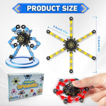Transformable Fidget Spinners - 18PCS Sensory DIY Robot Toys for Kids & Adults