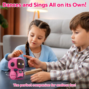 Contixo R1 Pink Interactive Robot Toy for Kids Ages 3-8 | Voice Control & Learning