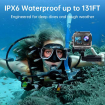 4K60FPS Action Camera 20MP Touch Screen EIS Remote Waterproof 131FT