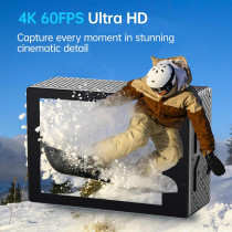 4K60FPS Action Camera 20MP Touch Screen EIS Remote Waterproof 131FT