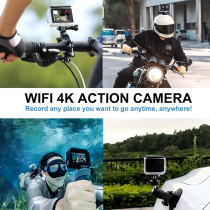 4K 30FPS WiFi Action Camera with 128GB Card & 98FT Waterproof Kit