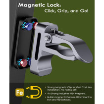 Magnetic Cigar Holder for Golf Cart with Strong Magnets & Silicone Back