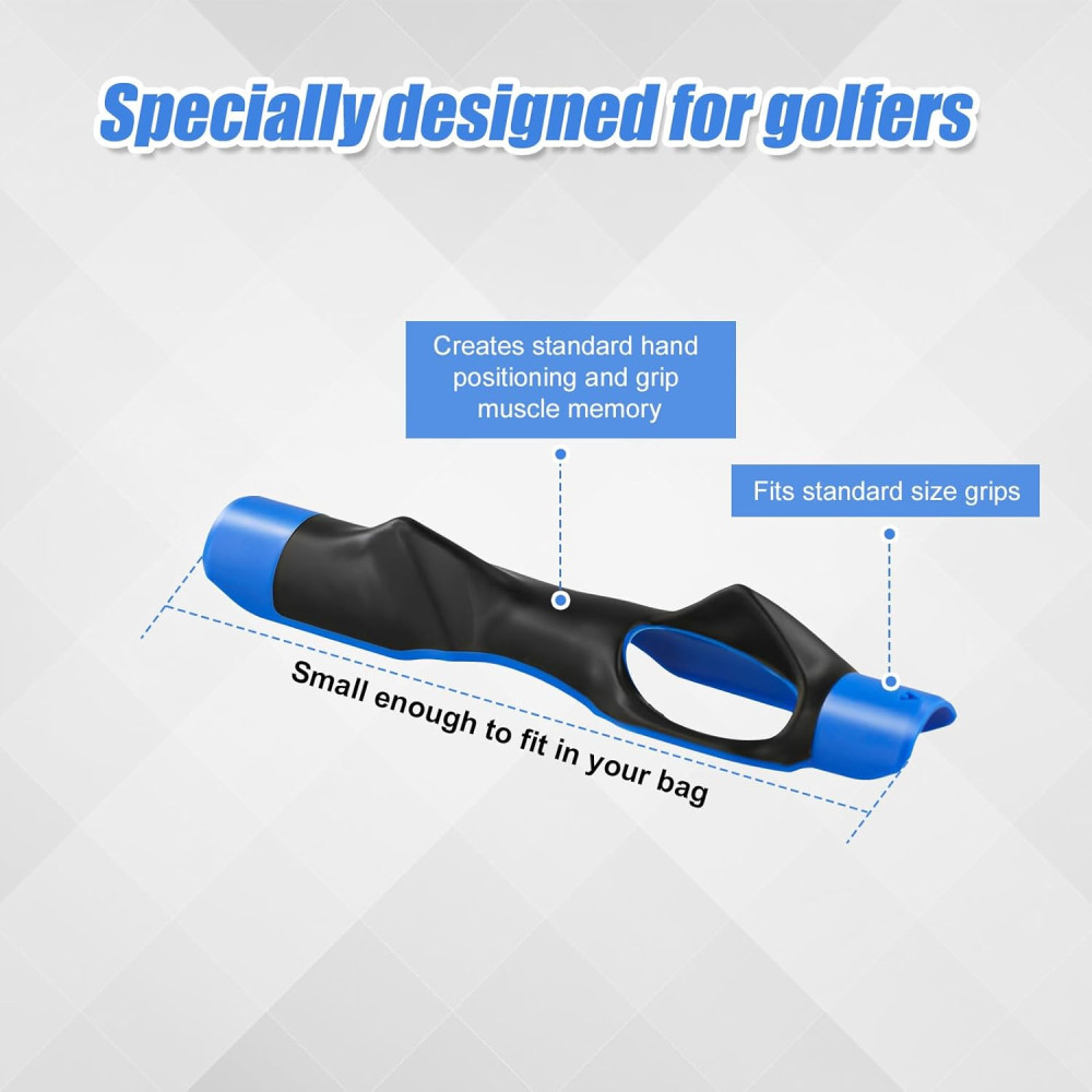 Golf Grip Trainer - Anti-Slip Lightweight Swing Aid for Right Hand, Blue