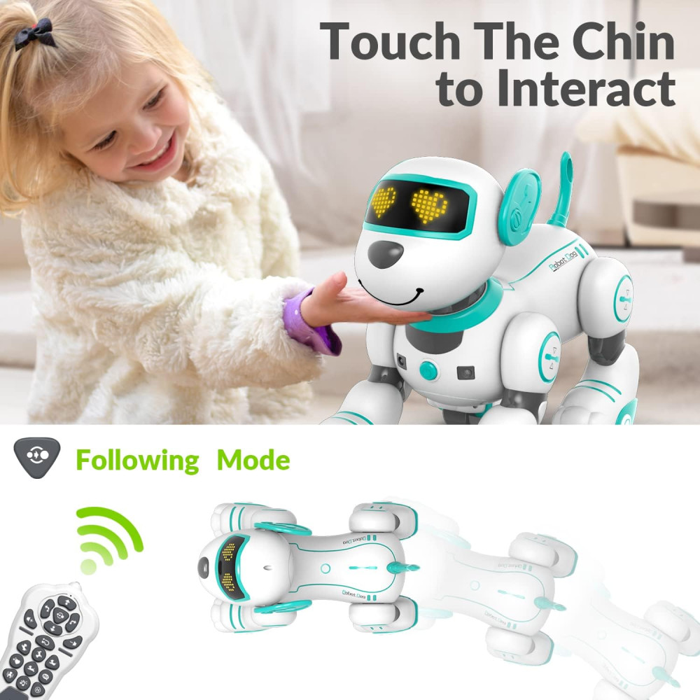 STEMTRON Programmable Remote Control Robot Dog Toy with Music & Touch