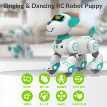 STEMTRON Programmable Remote Control Robot Dog Toy with Music & Touch