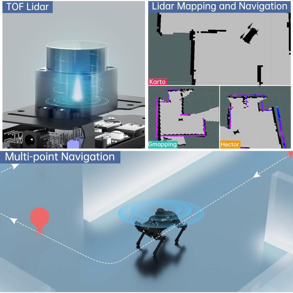 HIWONDER Quadruped Robot Dog for Raspberry Pi 5 with AI Vision & Lidar
