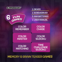 6-in-1 Brain Teasers & Memory Game - Fun Handheld Toy Gift for Kids 6+