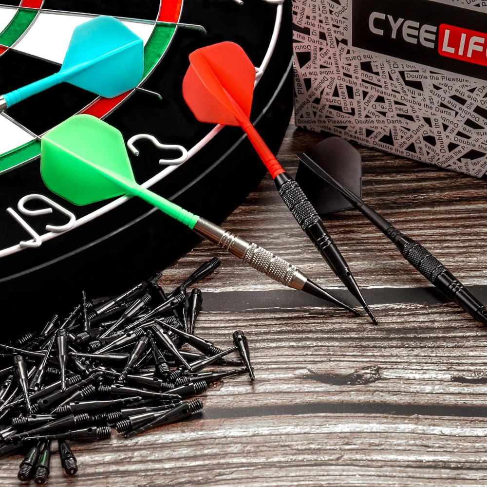 CyeeLife Soft Tip Darts Set - 12 Pcs 18g + 50 Extra Tips for Dartboard CyeeLife Soft Tip Darts Set - 12 Pcs 18g + 50 Extra Tips for Dartboard