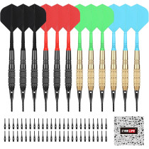 CyeeLife Soft Tip Darts Set - 12 Pcs 18g + 50 Extra Tips for Dartboard