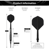 CyeeLife Soft Tip Darts Set - 12 Pcs 18g + 50 Extra Tips for Dartboard