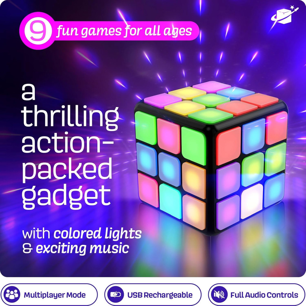 Rechargeable Game Activity Cube with 9 Brain & Memory Games – Kids Toy Gift